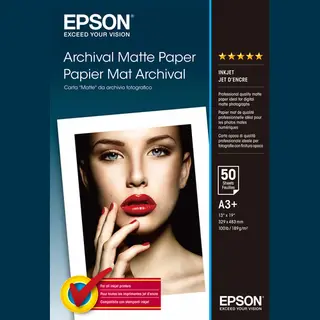 Epson Archival Matte Paper, Din A3+, 189 g/m², 50 Blatt
