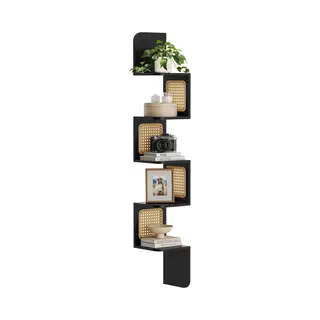 Vasagle 5-Tier Wall-Mounted Corner Shelf, Ash Black