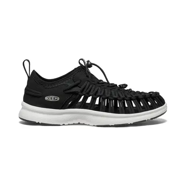 Keen Women's Uneek O3 Breathable Two Cord Custom Comfort Fit Sneaker Style Sandals, Black/Star White, 8 thumbnail