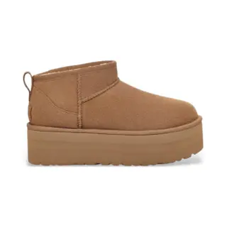 Ugg For Woman. 1135092 Leather Ankle Boots W Classic Ultra Mini Platform Brown (40), 3 To 5 Cm, None, Casual