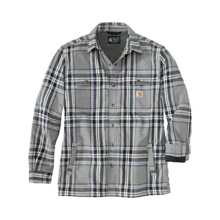 Carhartt Herren Langarmhemd Flannel Sherpa Lined Shirt, Farbe, Asphalt, Größe, M