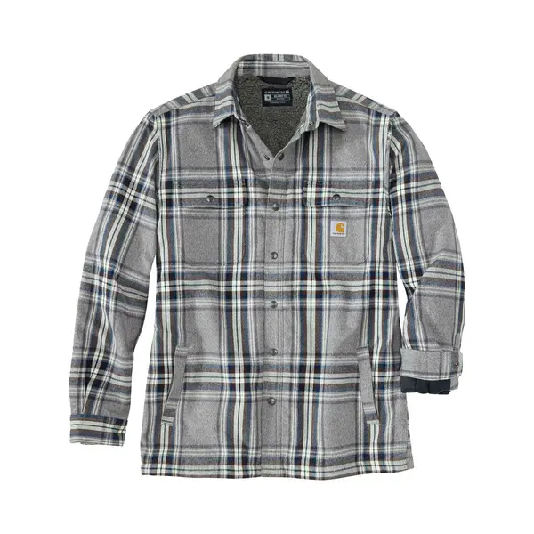 Carhartt Herren Langarmhemd Flannel Sherpa Lined Shirt, Farbe, Asphalt, Größe, M thumbnail