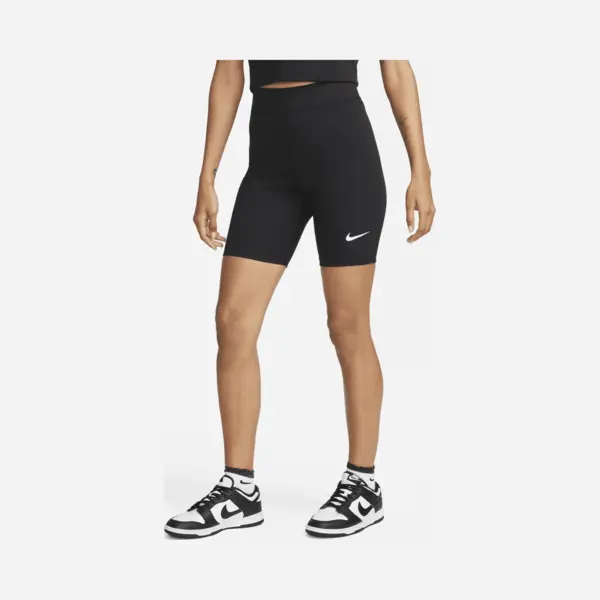 Nike Classic Women's High-Waisted 20.5cm (approx.) Biker Shorts - Black - Cotton/Polyester/Elastane thumbnail