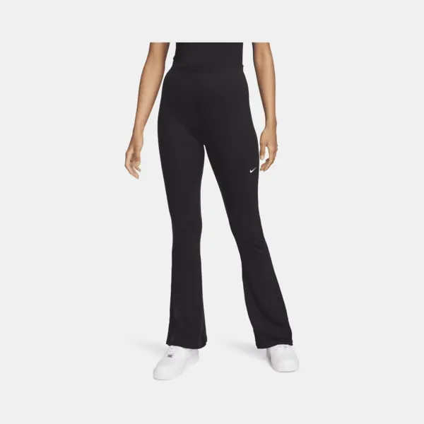 Nike Chill Knit Strakke Legging Met Wijd Uitlopende Pijpen En Mini-rib Voor Dames - Zwart thumbnail