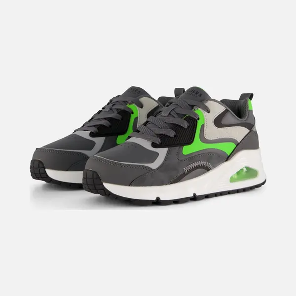 Skechers Boy's Uno Gen1 Color Surge Sneakers, Charcoal Synthetic/ Green & Gray Trim, 13.5 Uk Child thumbnail