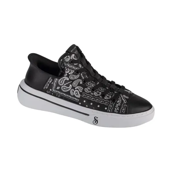 Skechers Herren Sneakers, Plimsolls, Black White Bandana Print Leather, 42.5 Eu thumbnail
