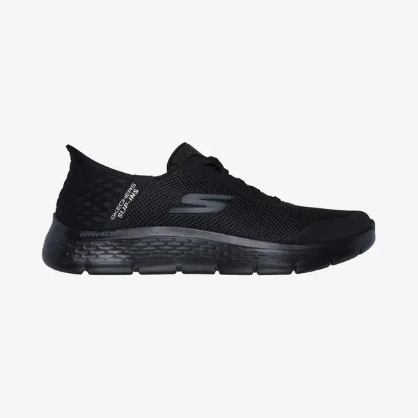 Skechers Slip Ins Go Walk Bungee Bbk Black Mens Trainers 216324 In A Plain Man-made In Size 11 thumbnail