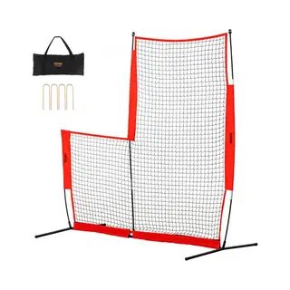 Vevor L-Typ Für Schlägerkäfig 240 X 106 X 214 Cm Baseball- Und Softball-Sicherheitsschirm Körperschutz Tragbarer Schlagschirm Mit Tragetasche &