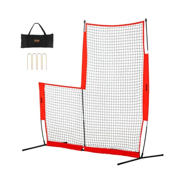 Vevor L-Typ Für Schlägerkäfig 240 X 106 X 214 Cm Baseball- Und Softball-Sicherheitsschirm Körperschutz Tragbarer Schlagschirm Mit Tragetasche & thumbnail