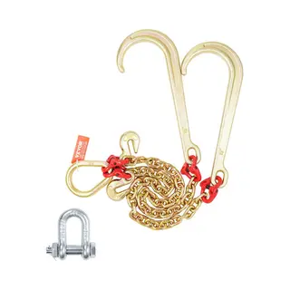 Vevor 8mmx60cm G80 Trekketting J-Haak V-Ketting Transportketting 4898kg