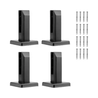 Vevor Glasklem 4 Stuks Vierkante Relingbeugel Voor 0, 31"-0, 47" Glas Zwart