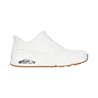 Skechers Men's Uno Banksia Slip-On Sneakers, White Duraleather/Mesh, 11 Uk