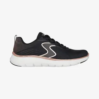 Skechers Women's Flex Appeal 5.0 Luxe Glow Sneaker, Black Mesh/Rose Gold Trim, 4 Uk