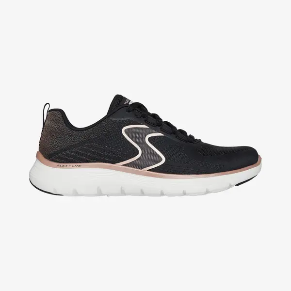 Skechers Women's Flex Appeal 5.0 Luxe Glow Sneaker, Black Mesh/Rose Gold Trim, 4 Uk thumbnail