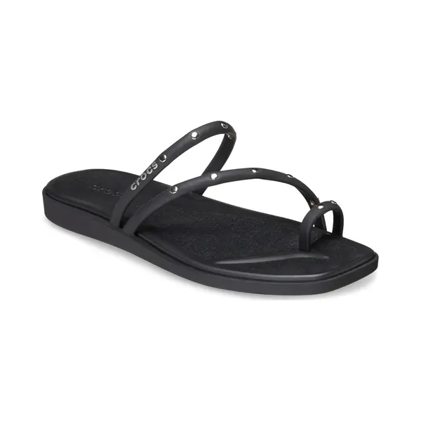 Crocs Miami Studded Toe Loop Sandal, Plateau, Dames, Zwart., 38 Eu thumbnail