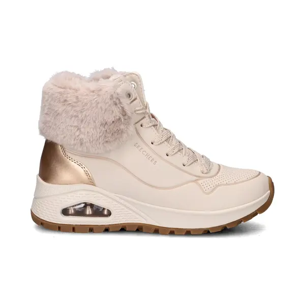 Skechers Women's Uno Rugged Fall Shimmer Boots, Natural Durabuck/Gold Metallic/Faux Fur, 8 Uk thumbnail