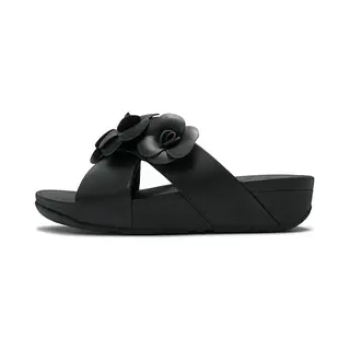 Fitflop Sandales Lulu Flower Cross Slides Pour Femme, Noir, Pointure 38, Noir, 38 Eu
