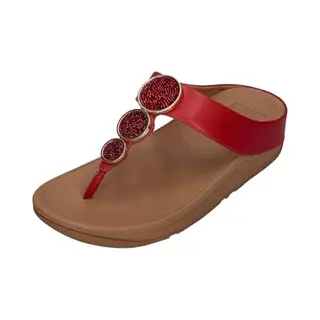 Fitflop Halo Bead-Circle Metallic Teen-Post-sandalen Voor Dames, Verbrande Bes, 40 Eu