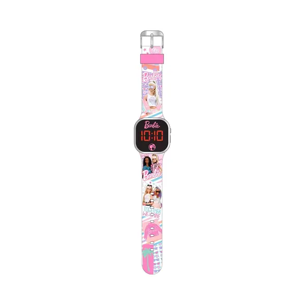 Accutime, Horloge, Led Kinderklok Barbie (roze), Digitale Klok Met Led Display Voor Tijd En Datum, Zacht Acryl, Roze, (Digitaal Horloge, 38 mm) thumbnail