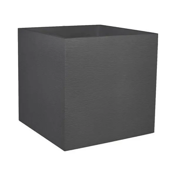 Blumentopf Eda Cf-6540042 Dunkelgrau Kunststoff Karriert 49, 5 X 49, 5 X 49, 5 Cm thumbnail