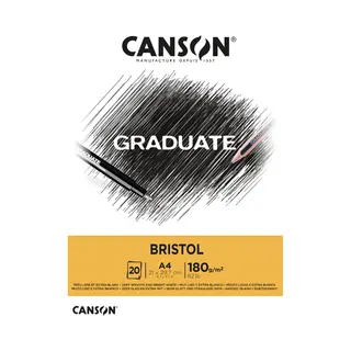 Canson Graduate Bristol Block, 20 Vellen, Extra Wit, A5, 180 G/m²