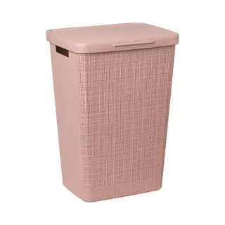 Curver Jute Wäschekorb, Motiv Dawn, 58 L, 43 X 34 X 58, 2 Cm, Rosa