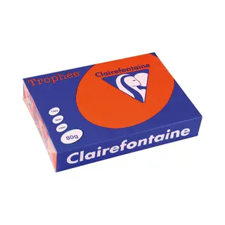 5 X Clairefontaine Kopierpapier 1873PC A4 80g Ziegelrot 500 Blatt