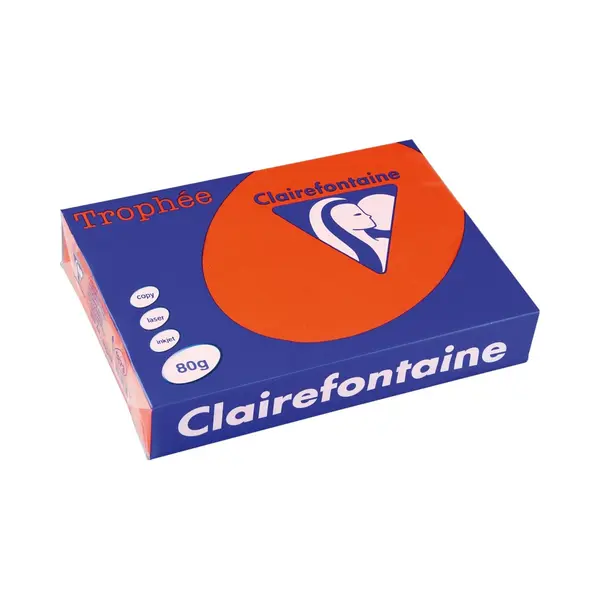 5 X Clairefontaine Kopierpapier 1873PC A4 80g Ziegelrot 500 Blatt thumbnail