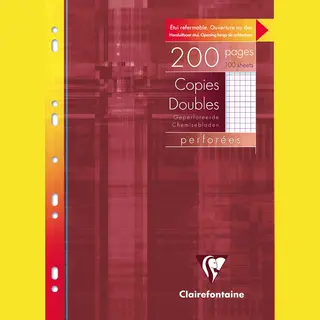 Clairefontaine 47122C Packung (mit 100 Blatt Kanzleibögen, Für Din A4, 21 X 29, 7 Cm, Gelocht, Kariert Mit Rand) Weiß