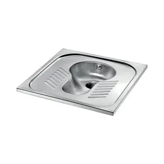 Delabie Hurktoilet Sha 700 1 Sproeikop Z. Sifon Ø1"" Rvs Gesat.