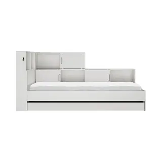 Vente-unique Tienerbed Erwann Wit Met Opbergruimte - 90x200