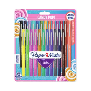 Papermate Flair Candy Pop Afgetopte gelpen Medium Meerkleurig 24 stuk(s)