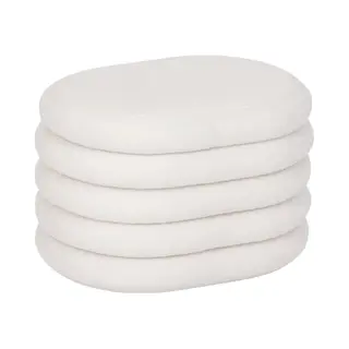 Atmosphera Createur D'interieur Atmosphera – Giulia Aufbewahrungshocker, Weißer Bouclé-Stoff, B 59 X T 45 X H 40 Cm – Für Wohnzimmer, Schlafzimmer, Flur, Aufbewahrungseinheit