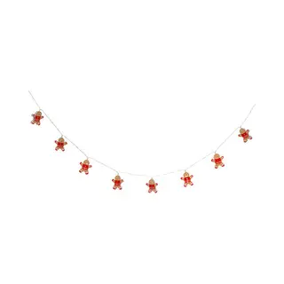 Feeric Lights & Christmas Kerst Thema Lichtsnoer - Peperkoek Mannetjes - 135 Cm - 10 Led Lampjes - Batterij