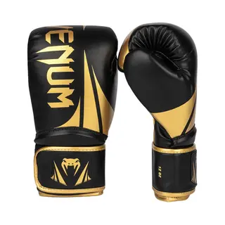 Venum Challenger 2.5 Bokshandschoenen – Zwart/Goud – 16 Oz – Pu Leer – Unisex Training & Sparring Gloves