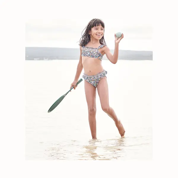 Vertbaudet Gebloemde Bikini Voor Meisjes Blauw thumbnail