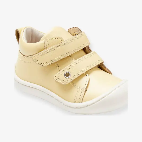 Vertbaudet Soepele Leren Laarsjes Voor De Eerste Stapjes Van Baby's Lichtgeel thumbnail