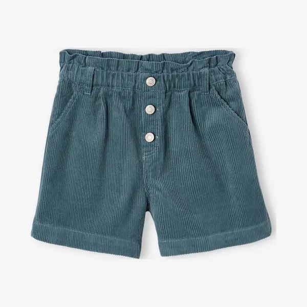 Vertbaudet Fluwelen Short Met Paperbag-vorm Meisjes Groenblauw thumbnail