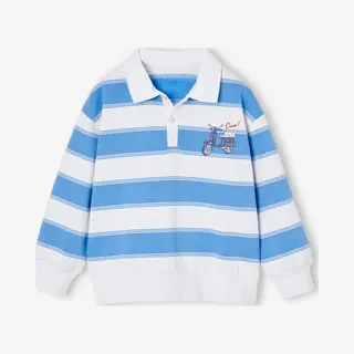 Vertbaudet Gestreepte Jongenstrui Met Polokraag Blauw, Gestreept