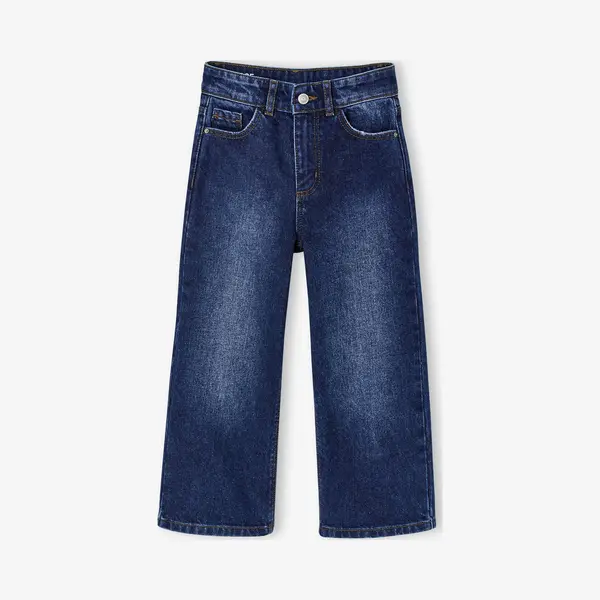 Vertbaudet Wijde Meisjesjeans Medium Lichaamsbouw Donkerblauw thumbnail