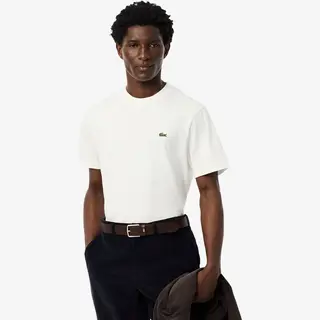Lacoste T-Shirt Ronde Hals Wit, Effen