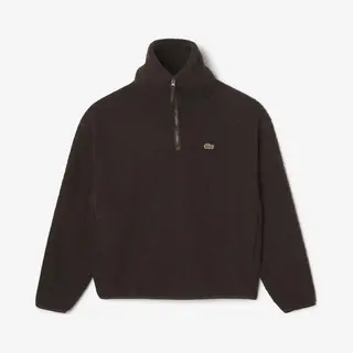 Lacoste Half Zip Neck Polar Sweatshirt Dunkelbraun - L