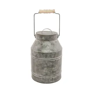 Chaks Melkbus Plantenpot/bloempot - Zink - Grijs - Binnen/buiten - D9 X H22 Cm