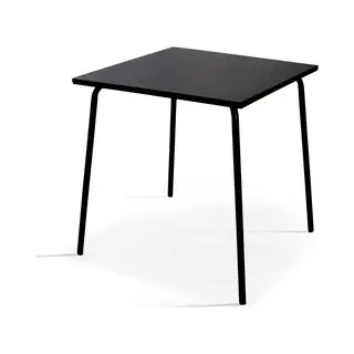 Oviala - Vierkante Tuin Tafel Van Klei Metaal Zwart 70cm - Palavas