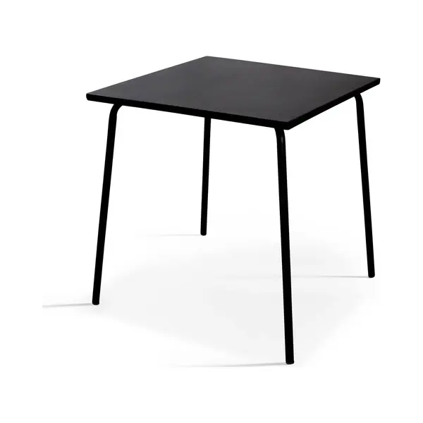 Oviala - Vierkante Tuin Tafel Van Klei Metaal Zwart 70cm - Palavas thumbnail