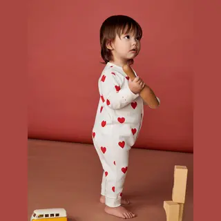 Petit Bateau Baby Mädchen Pyjama Ohne Fuß Für Einen Guten Schlaf, Weiss Marshmallow / Rot Terkuit, 12 Monate
