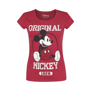 Micky Maus Original T-Shirt Rot Meliert In L