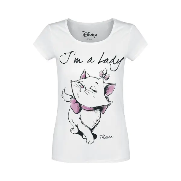 Aristocats - Disney T-shirt - Marie - I'm A Lady - S Tot Xxl - Voor Vrouwen - Wit thumbnail