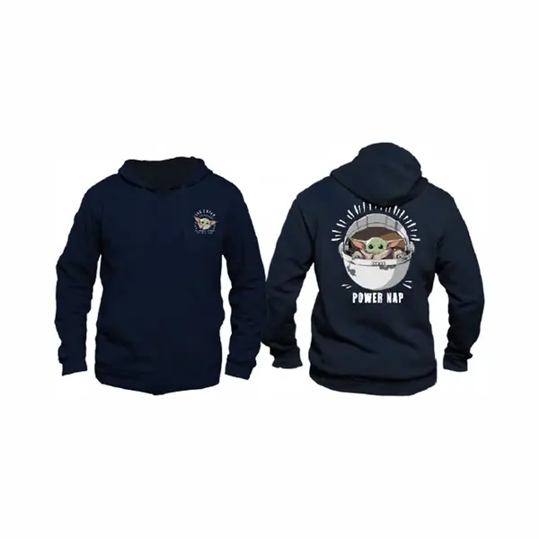 Cotton Division Star Wars The Mandalorian - The Child Marine Heren Sweat Zippe Hoodie - L thumbnail