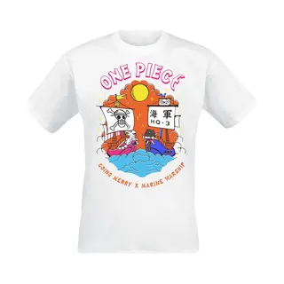One Piece Going Merry X Marine Warship T-Shirt White